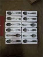 Group of 12 pewter "American colonies" franklin