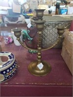 Brass candle opera stands about 2ft tall