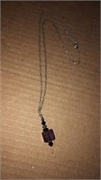 Sterling necklace with purple pendant