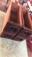 4 vintage wood drawers. Each 12x4.5x4