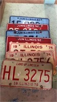 Flat of assorted Illinois license plates