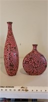 Lot of 2 Pottery Accent Decor Vases