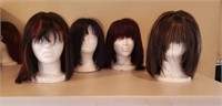 Lot of 4 Wigs with Stands
