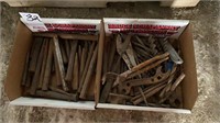 2 Boxes of Chisels, Punches, Antique Wrenches, etc