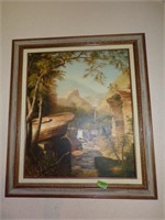 Framed painted picture