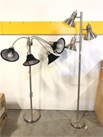 Pair of chrome finish floor lamps, as is
