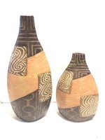 Pair of decorative pottery vases