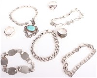 STERLING SILVER LADIES ASSORTED JEWELRY (8)
