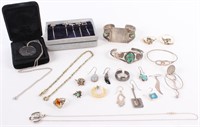 STERLING SILVER ASSORTED JEWELRY AND PINS (15)