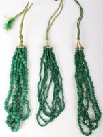 GREEN JADEITE & SPINEL LADIES NECKLACES (3)