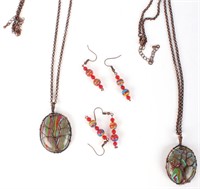MULTICOLORED LADIES COSTUME EARRINGS & NECKLACES