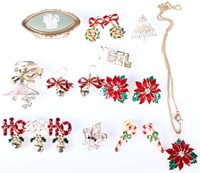 ASSORTED CHRISTMAS LADIES PINS AND BROOCHES (15)