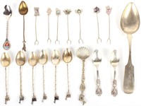 STERLING SILVER VINTAGE SPOONS AND SILVERWARE