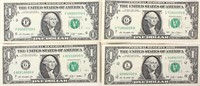 USA ERROR & COLLECTIBLE ONE DOLLAR BILLS - (4)