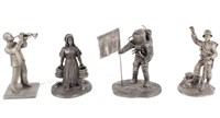 THE FRANKLIN MINT FINE PEWTER AMERICAN FIGURES (4)
