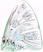 LALIQUE BLUE ENAMELED BUTTERFLY CRYSTAL FIGURINE