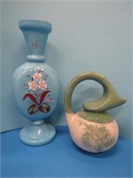 Blue Bristol Glass Vase