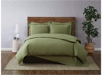 Brooklyn Loom Solid Cotton Percale FullQuee Green
