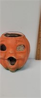 Paper mache jack-o-lantern with great facial