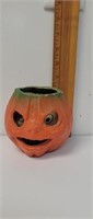 Paper mache jack-o-lantern approx 4" with paper
