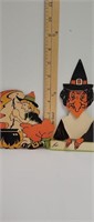 Vintage die cut witch paper place marker, and