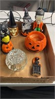Lot vintage Gurley Halloween candles and glass