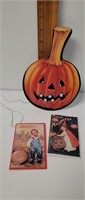 Halloween pin backs and paddle ball toy