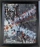 Framed print of a Riopelle painting, 11 x 14"