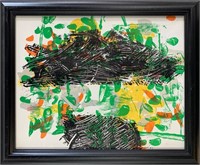 Framed print of a Riopelle painting, 11 x 14"