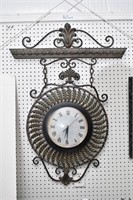 Fleur De Lis Decorative Metal Hanging Wall Clock