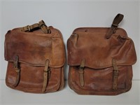 2 Old Leather Saddle Messenger Bags