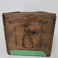 Antique Walter Baker Premium Chocolate Wood Box