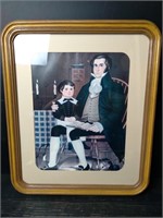 Vintage Colonial Picture in Frame