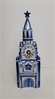 Blue Porcelain Decanter With Quartz Clock Top