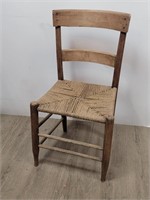 Vtg/Antique Low Seat Pritive Woven Seat