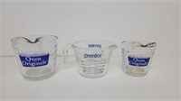 (3) Glass Measuring Cups