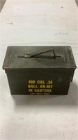 Empty metal ammo box