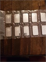 10 1 Ounce Silver Bars Sunshine Mint