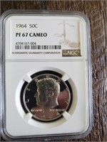 1964 50C Kennedy Cameo PF67 NGC