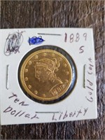 1889 S Ten Dollar Liberty Gold Coin