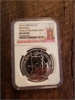 2014 G. Britian S $2 MS69 DPC Silver NGC
