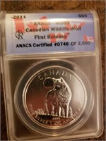 2011 Canadian Wildlife Wolf MS69 ANACS