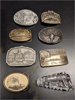 8 collectible belt buckles