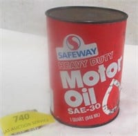 Safeway Motor Oil Full QT Can