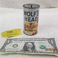 Wolf's Head Motor Oil Can Bank