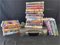 Disney VHS Movies and Player