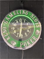 Vintage Keno Gambling Slots and Poker Neon Clock