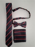 New Mens Fashion Stripe Polyester Tie & Bow