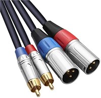 NEW - TISINO Dual RCA to XLR Cable, 2 RCA to 2