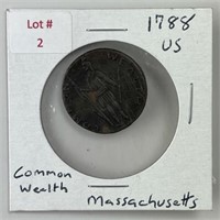 1788 Massachusetts Common Wealth Coin